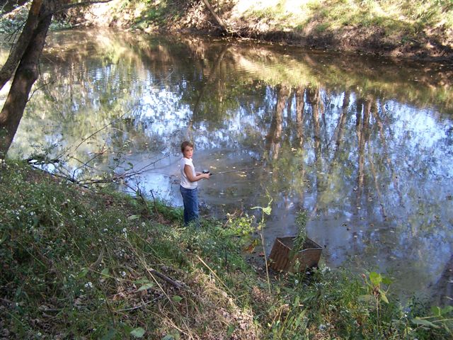 Brandon C fishing Bay Creek Fall 2007